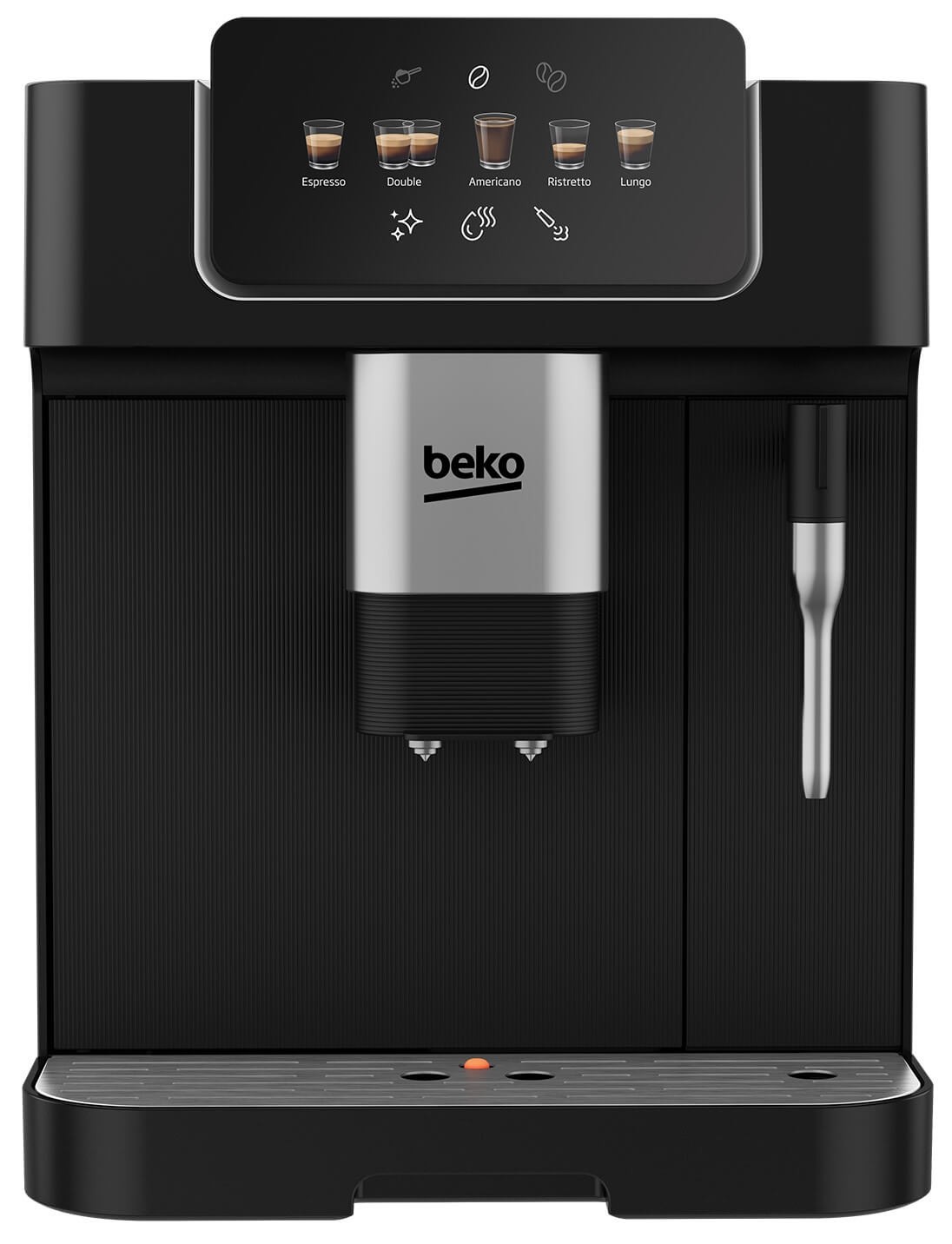 Espressor automat Beko CaffeExperto CEG7302B, 1350 W, Presiune 19 bar, Capacitate 2 l, Cafea boabe, Negru