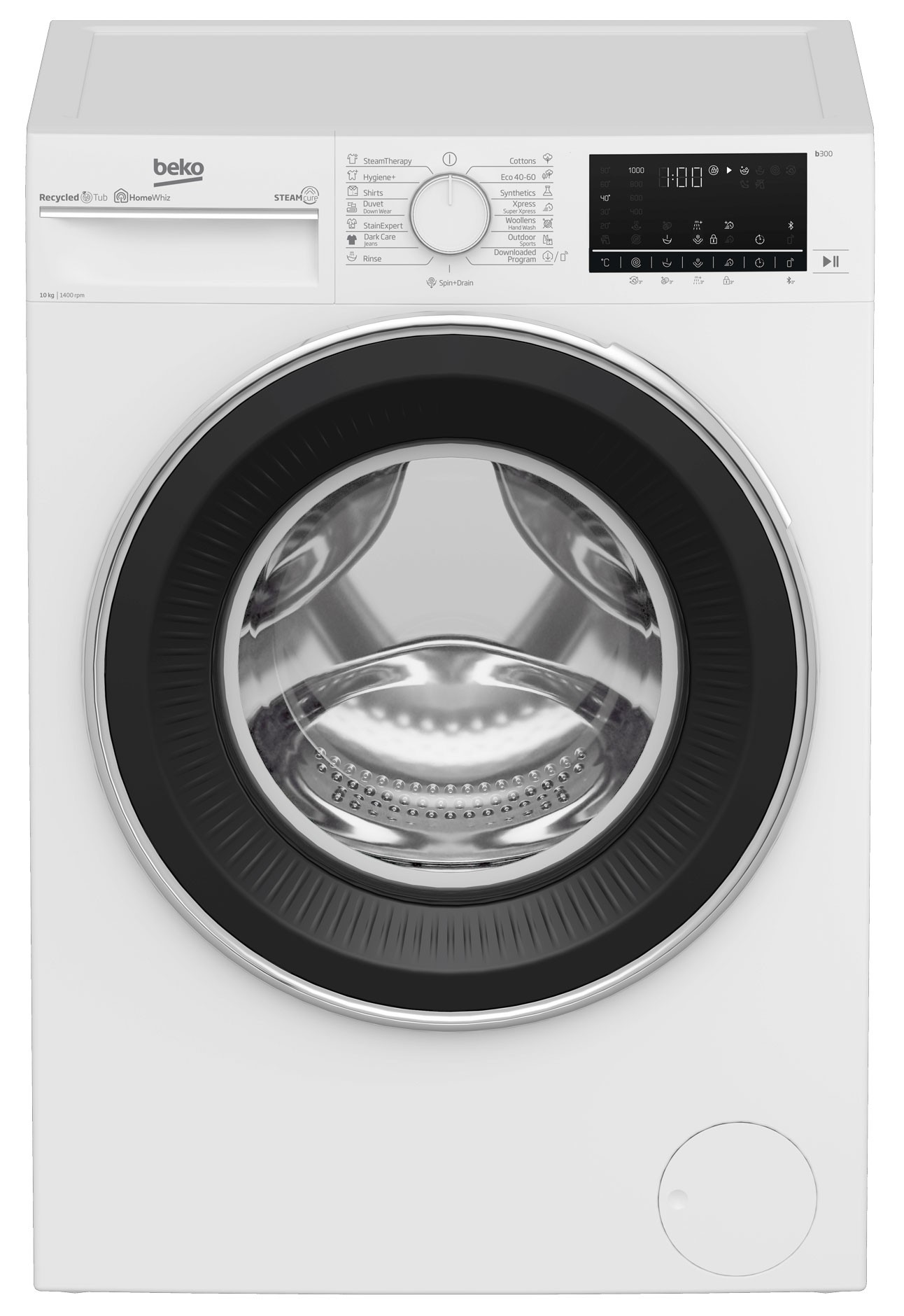 Masina de spalat rufe frontala Beko B3WFU71042WB, 10 kg, 1400 rpm, Clasa energetica B, White