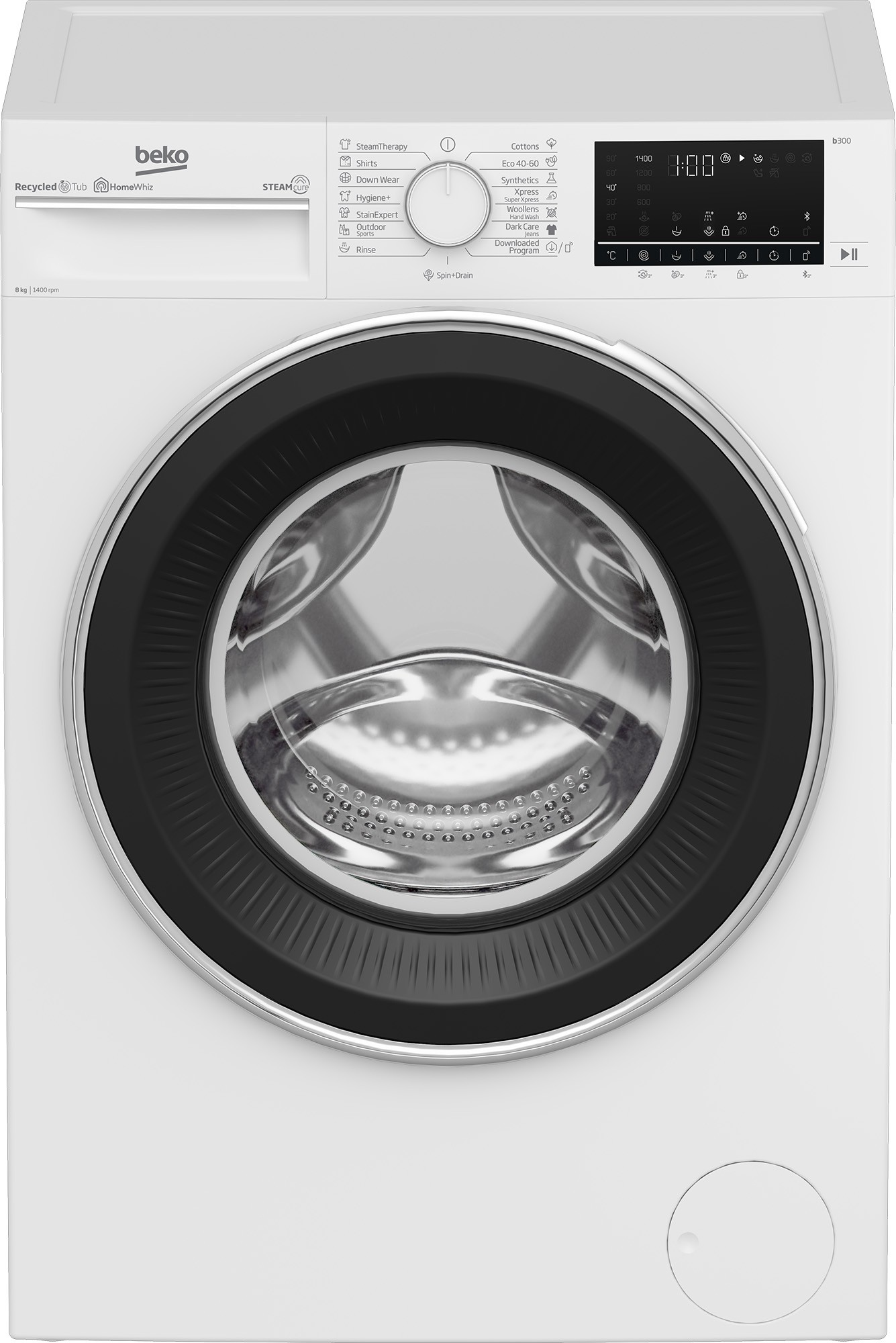 Masina de spalat rufe frontala Beko B5WFU78435WB, 8 kg, 1400 rpm, Clasa energetica C, White