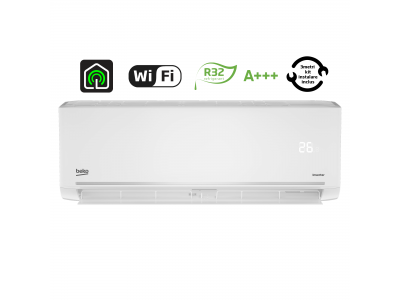 Aer conditionat Beko BEEPG120, Capacitate 12000 BTU, Clasa energetica A+++, Control Wi-Fi HomeWhiz, Alb