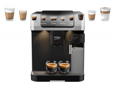 Espressor automat Beko CaffeExperto CEG7304X, 1350 W, Presiune 19 bar, Capacitate 2 l, Cafea boabe, Negru